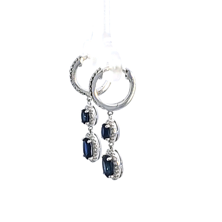 14KW Sapphire and Diamond Drop Earrings