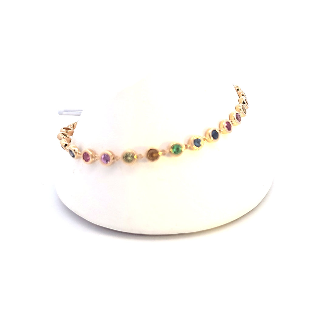 14KY Multi-Color Sapphire Bracelet