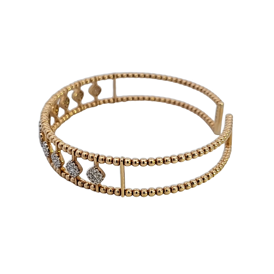 14KY Bajukan Bead Cuff Double Bangle Bracelet