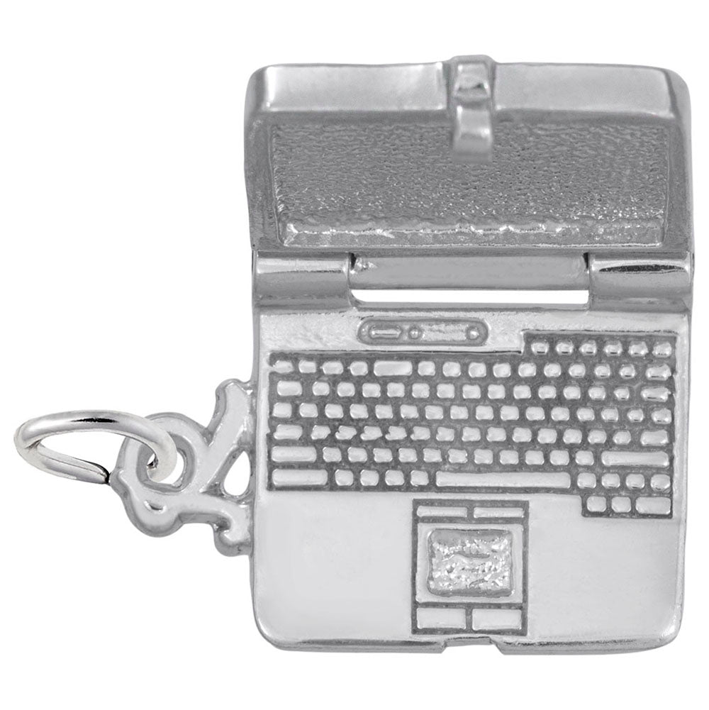 Sterling Silver Laptop Computer Charm