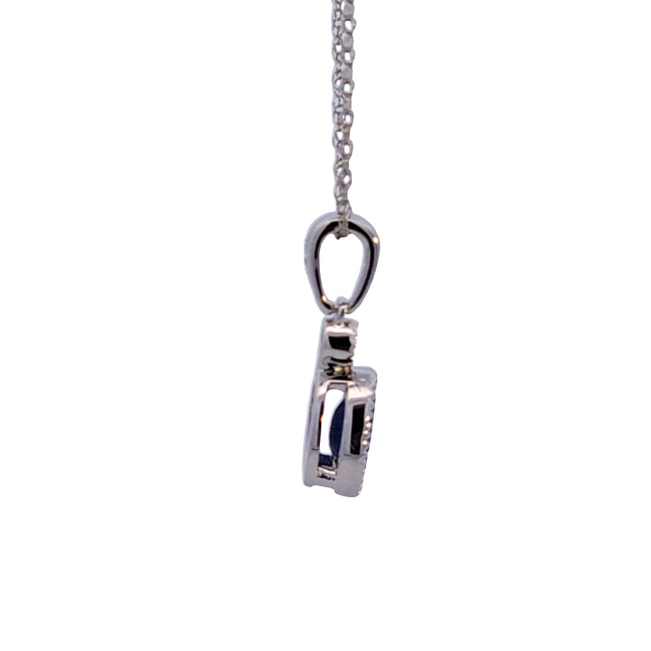 14KW Oval Sapphire and Diamond Pendant