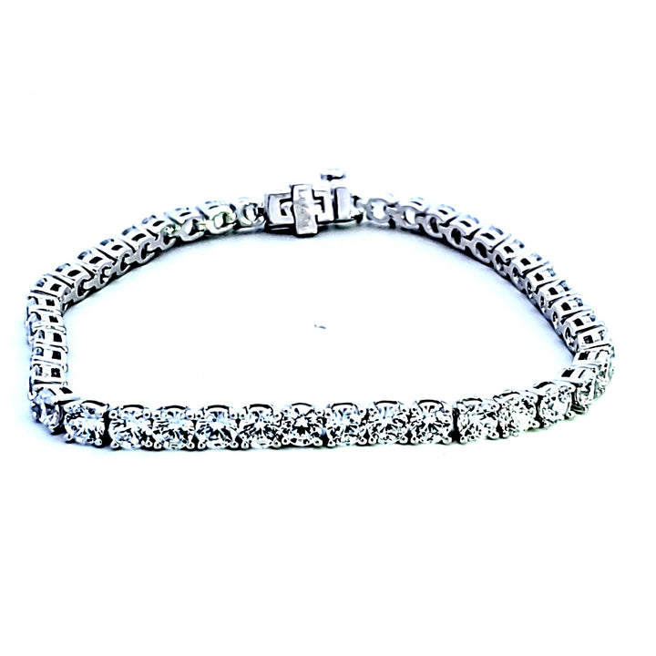 Sterling Silver and Platinum 11 ctw CZ Tennis Bracelet