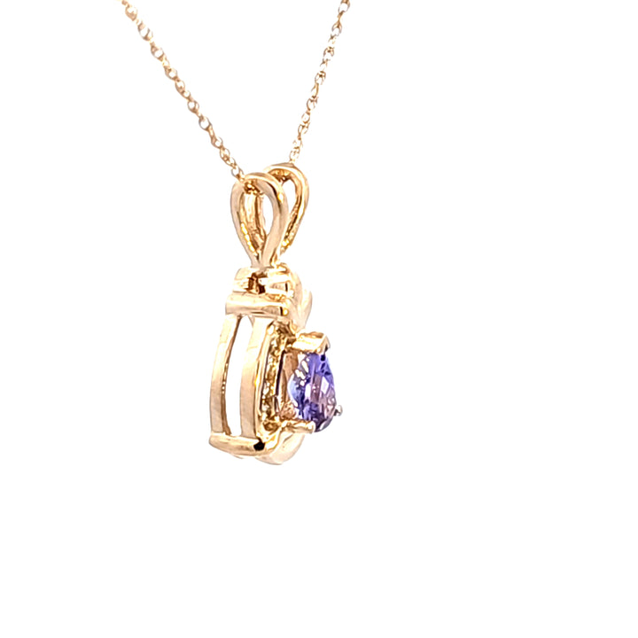 14KY Tanzanite and Diamond Pendant