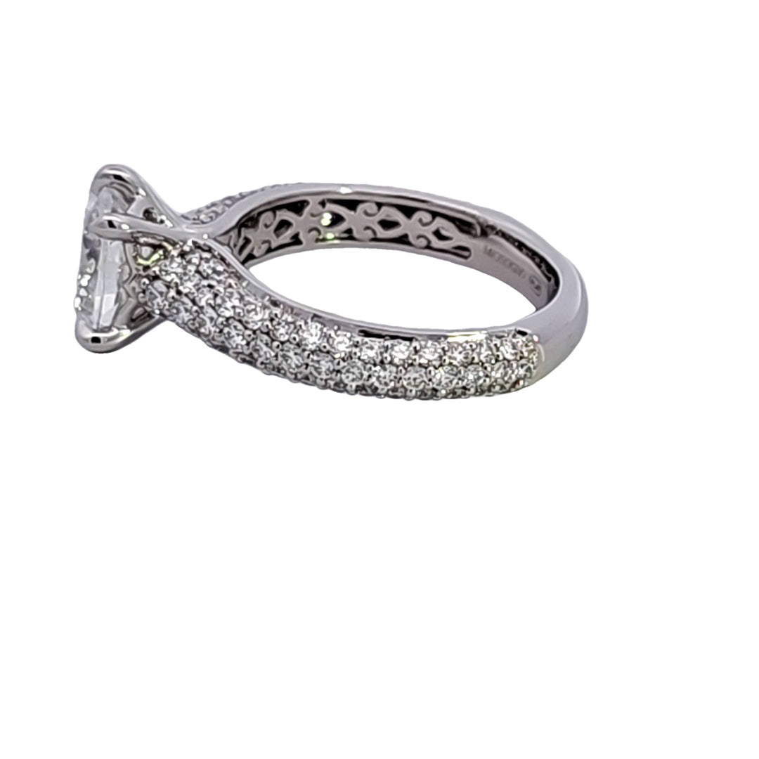Platinum Diamond Semi Mount Engagement Ring