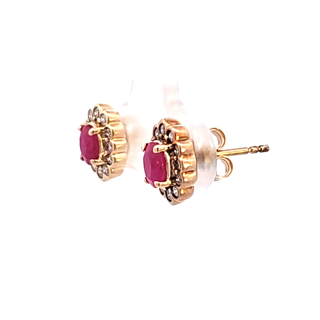 14KY Ruby and Diamond Earrings