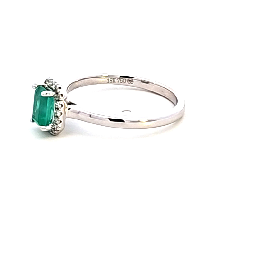 18KW Emerald and Diamond Ring