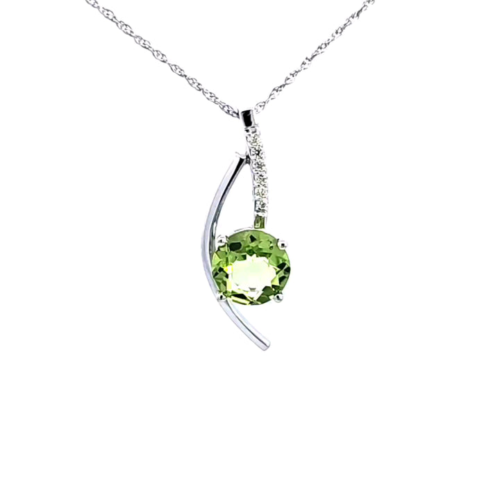 14KW Peridot and Diamond Pendant