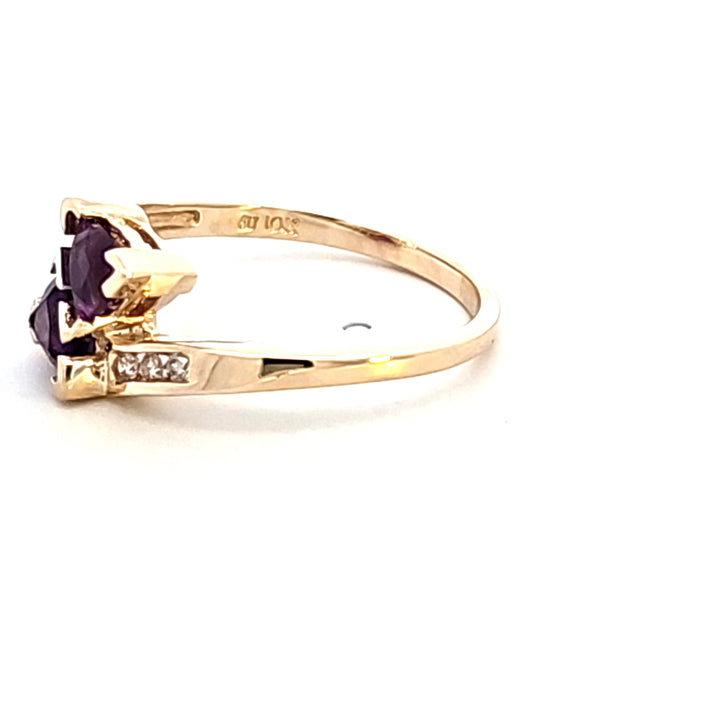 10KY Trillian Amethyst and Diamond Estate Ring