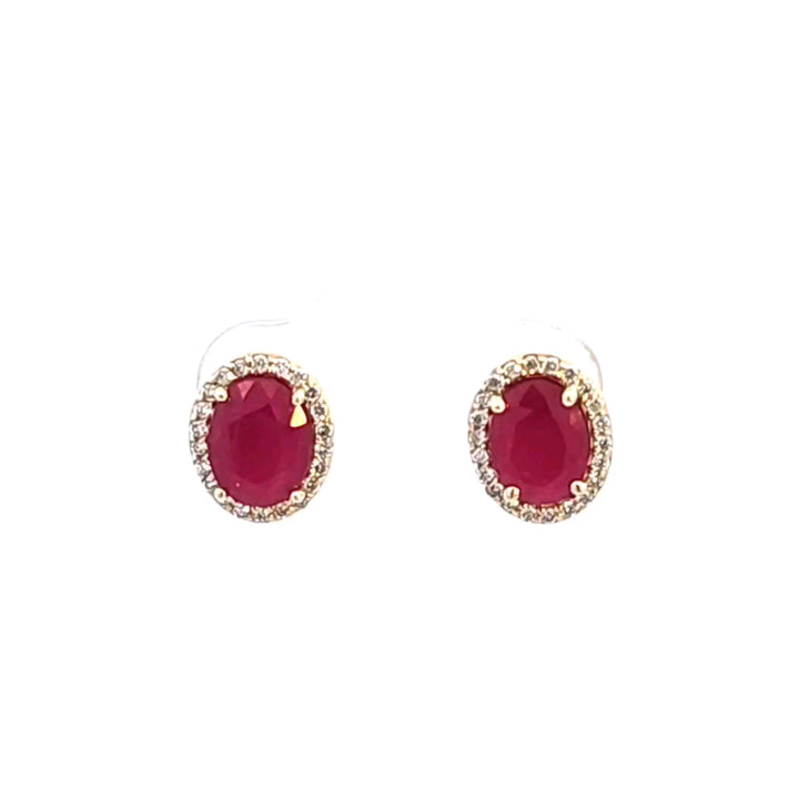 14KY Ruby and Diamond Earrings