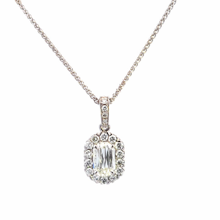 14KW Crisscut Classic Diamond Pendant Necklace