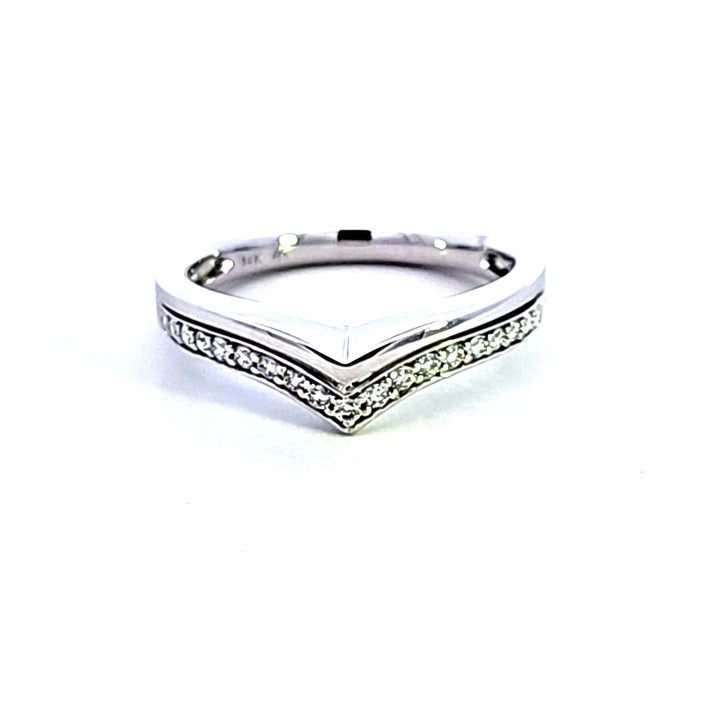 14KW Diamond Contour Wedding Band