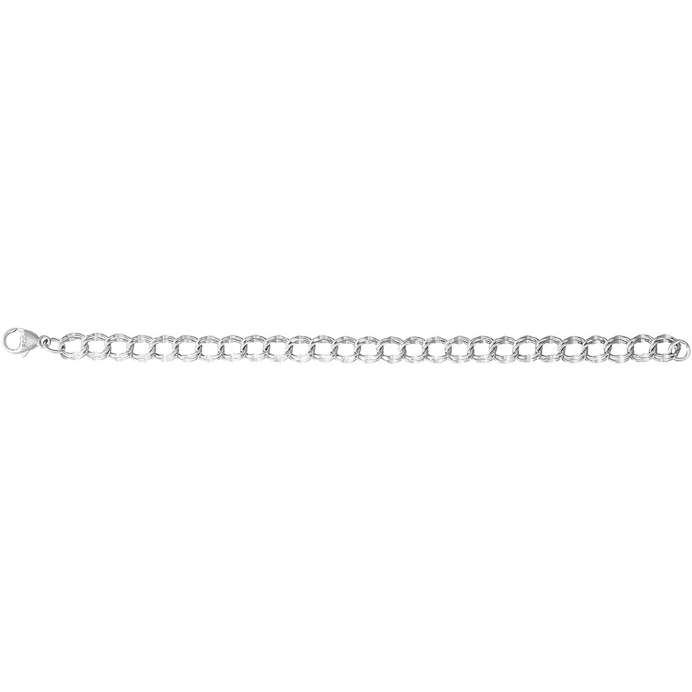 Sterling Silver Open Link Bracelet Length 7