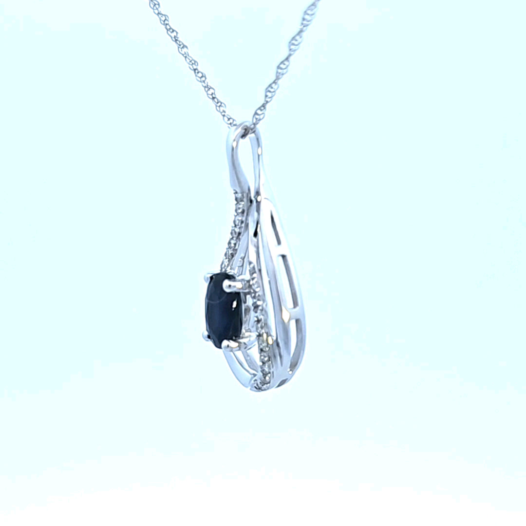 14KW Sapphire and Diamond Pendant