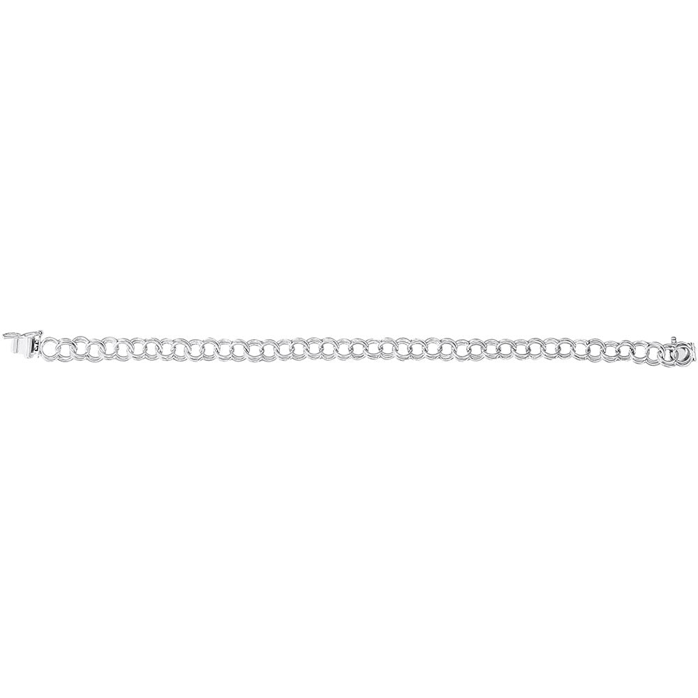 Sterling Silver Open Link Bracelet Length 7