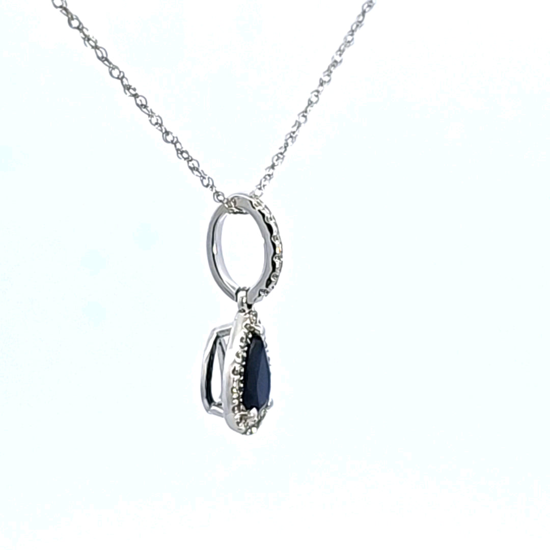 14KW Sapphire and Diamond Pendant