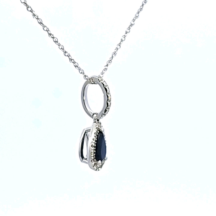 14KW Sapphire and Diamond Pendant