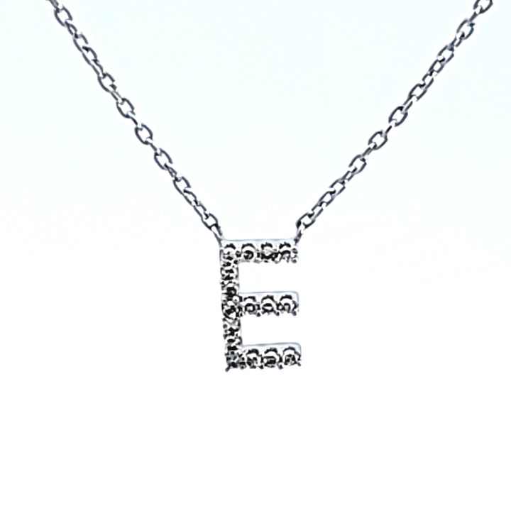 10KW Diamond Initial E Necklace
