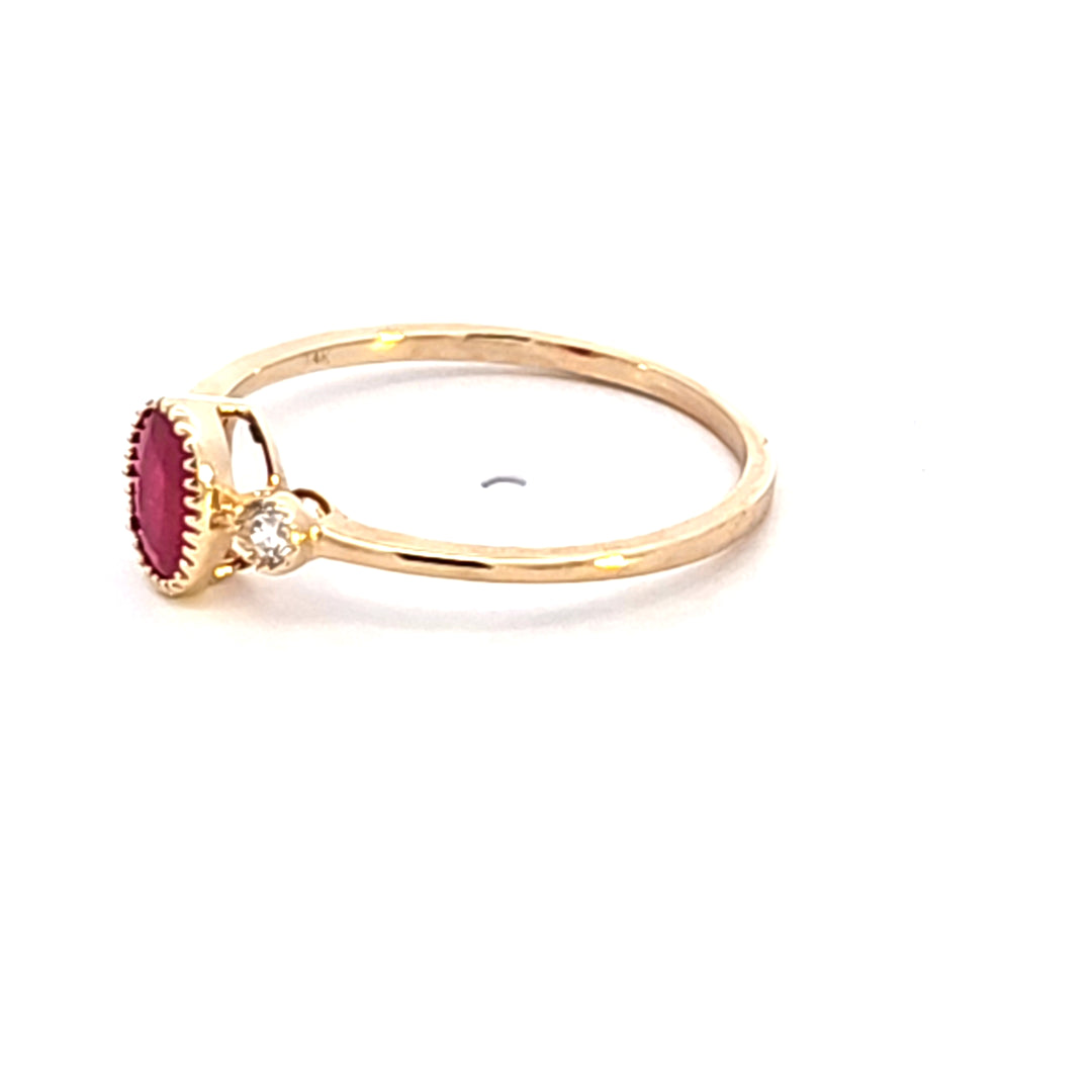 14KY Ruby and Diamond Fashion Ring