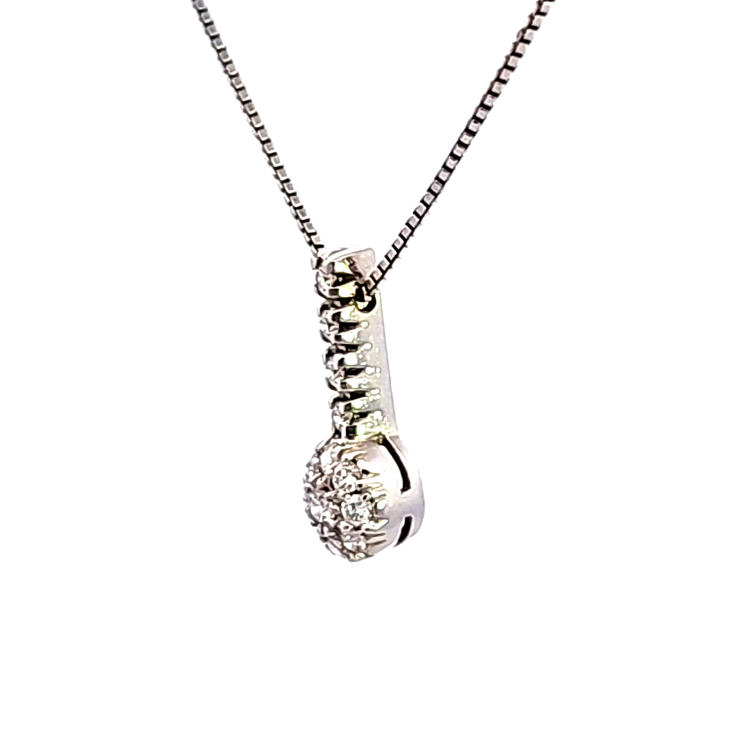 18KW Diamond Pendant Necklace
