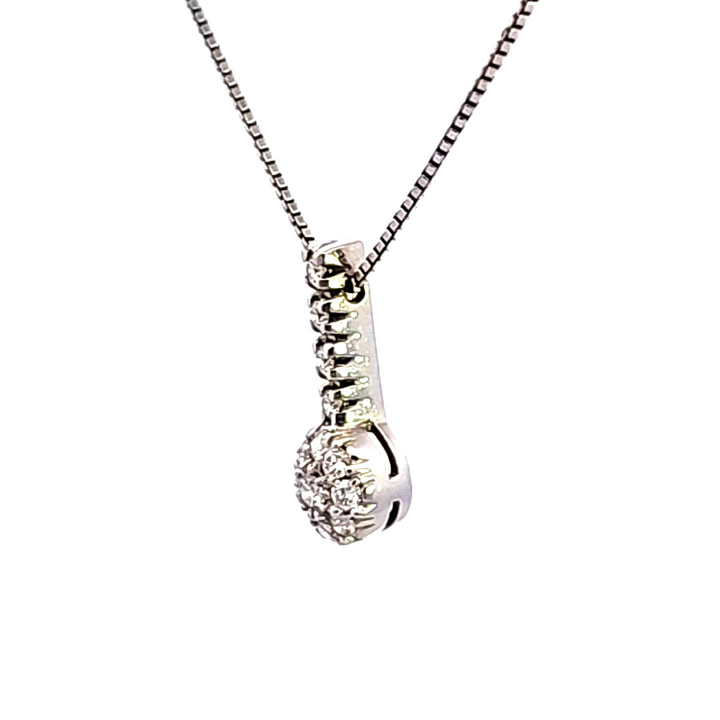 18KW Diamond Pendant Necklace