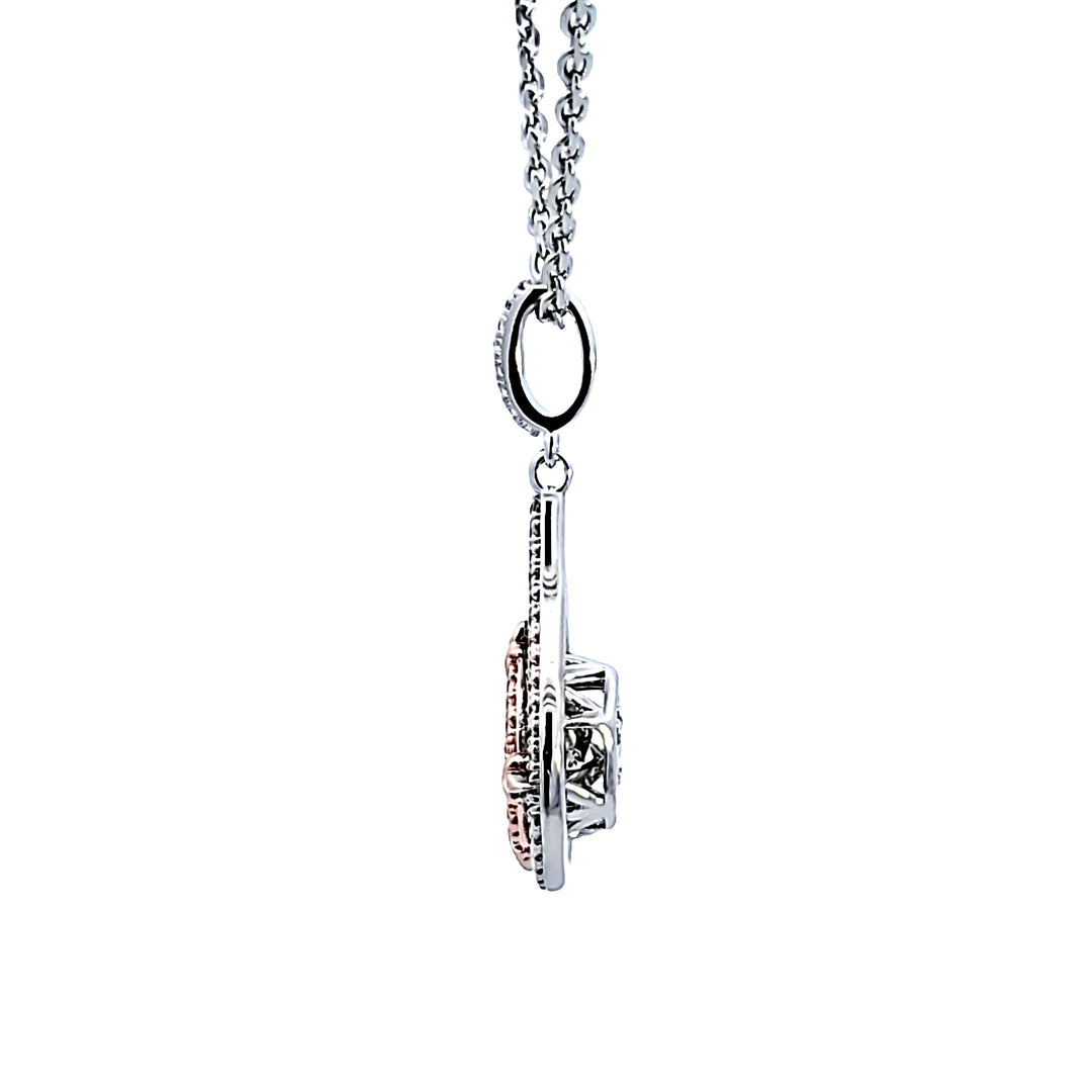 Sterling Silver and Rose Gold Plated CZ Pendant