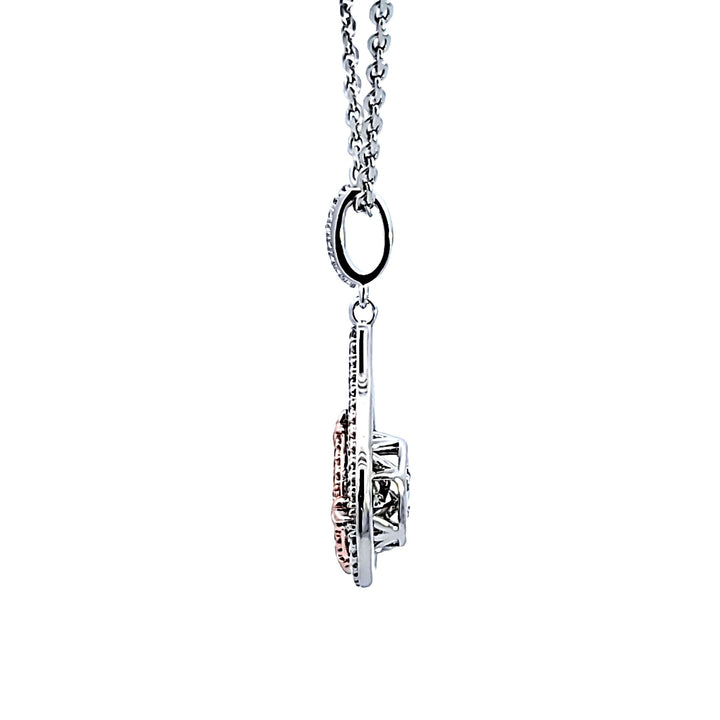 Sterling Silver and Rose Gold Plated CZ Pendant