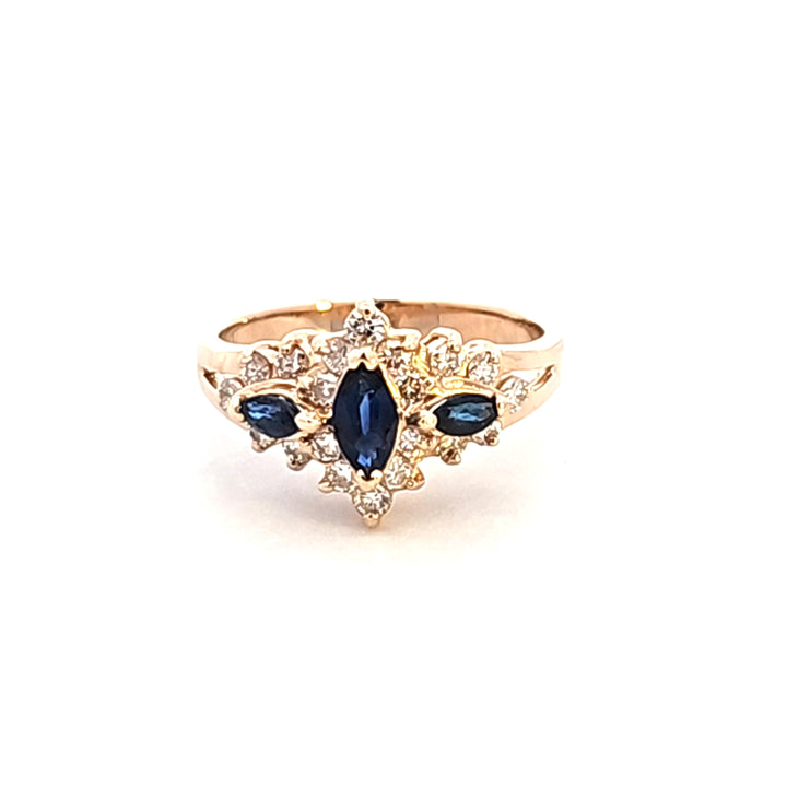 14KY Marquise Sapphire and Diamond Estate Ring