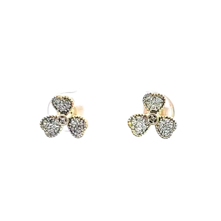 14KY Diamond Floral Earrings