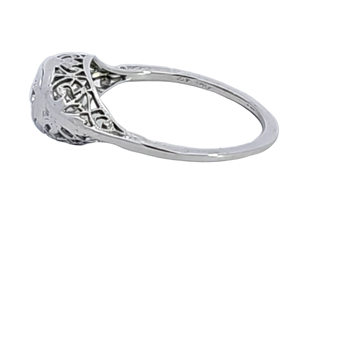 18KW Diamond Engagement Estate Ring