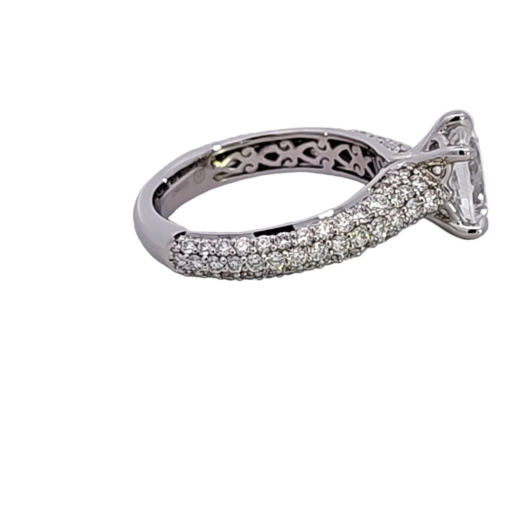 Platinum Diamond Semi Mount Engagement Ring