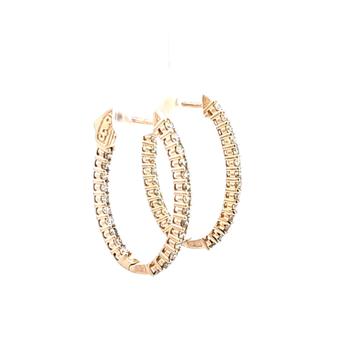 14KY Diamond Inside-Outside Hoop Earrings