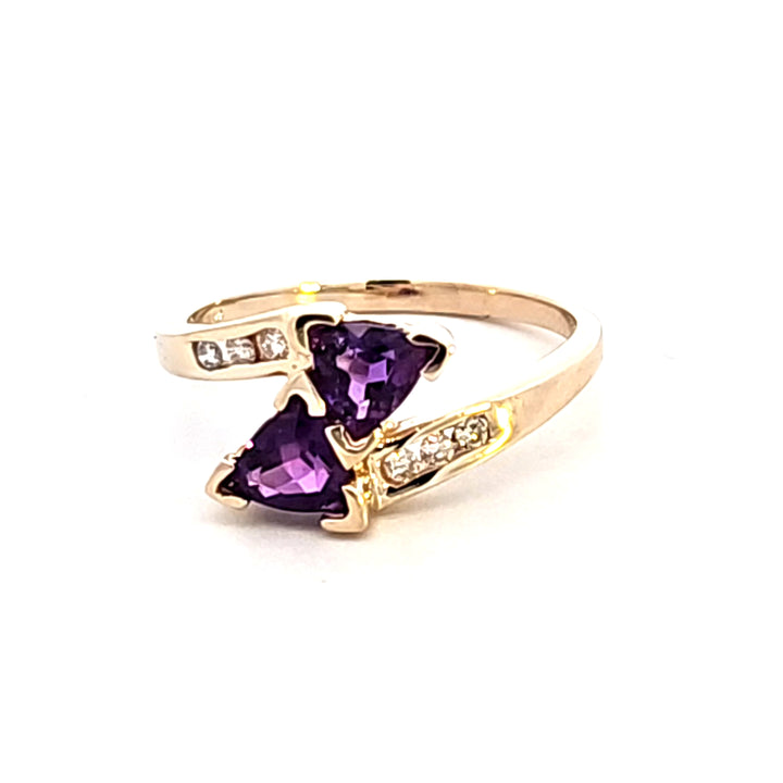 10KY Trillian Amethyst and Diamond Estate Ring