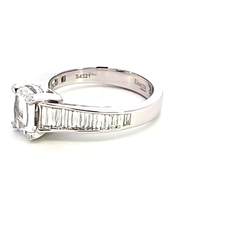 Platinum Crisscut Diamond Engagement Ring