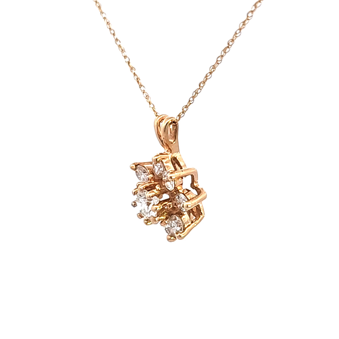 14KY Diamond Estate Pendant