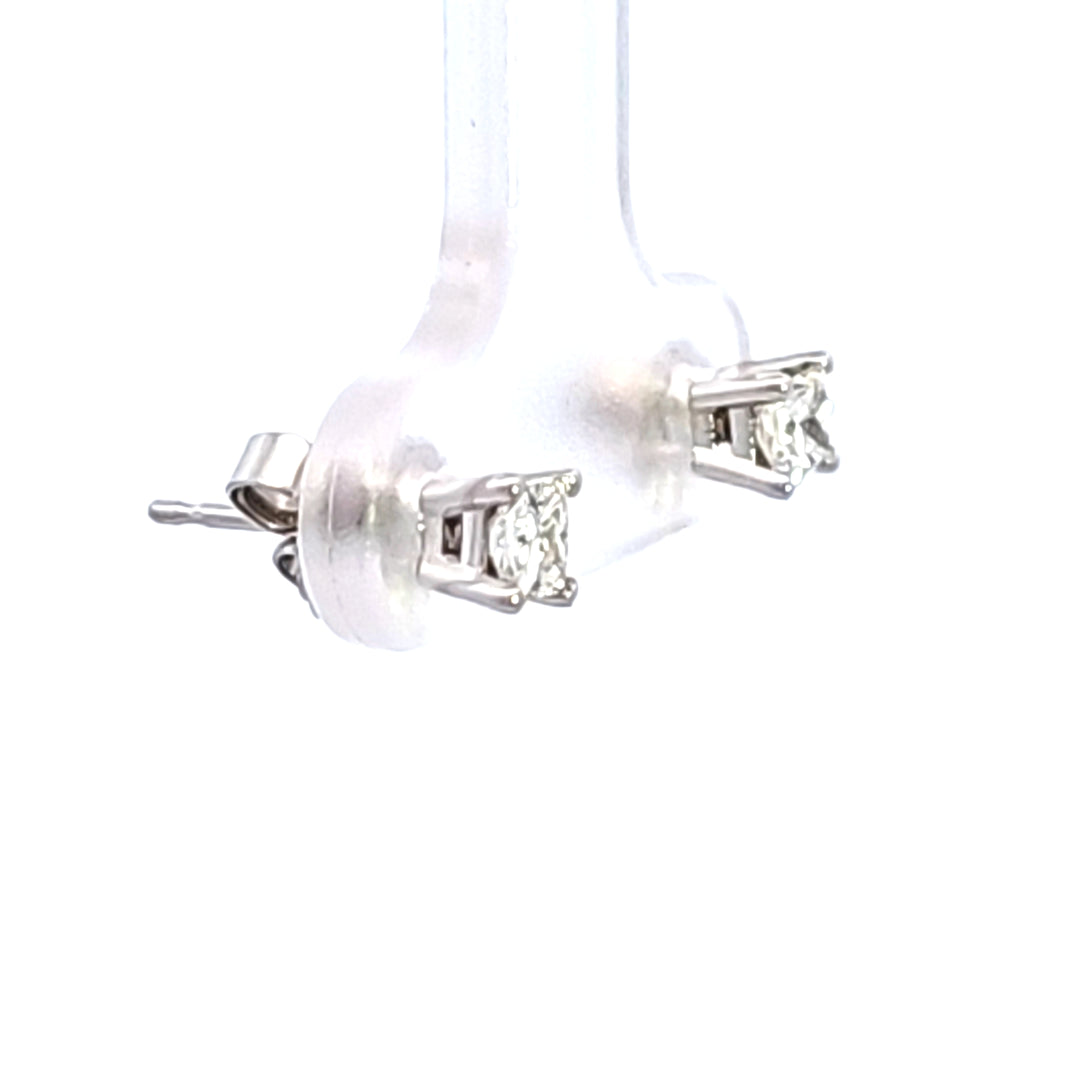 14KW 1/3 ctw Princess Cut Diamond Stud Earrings