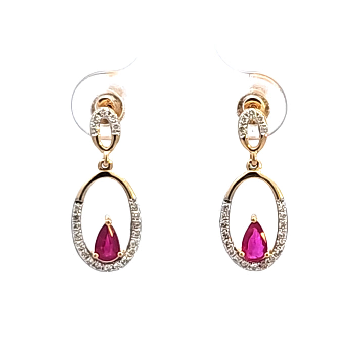 14KY Ruby and Diamond Earrings