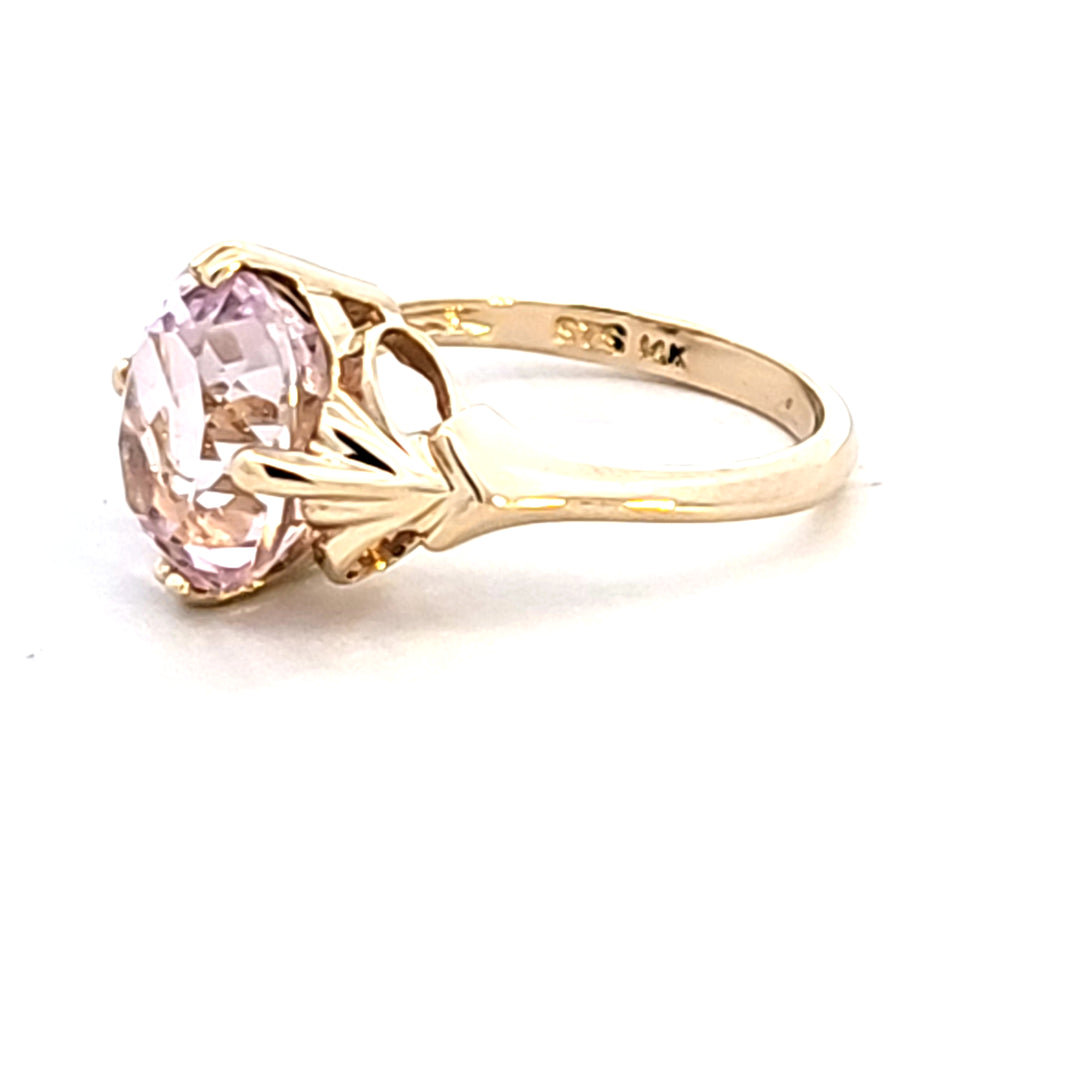 14KY Oval Kunzite Estate Ring