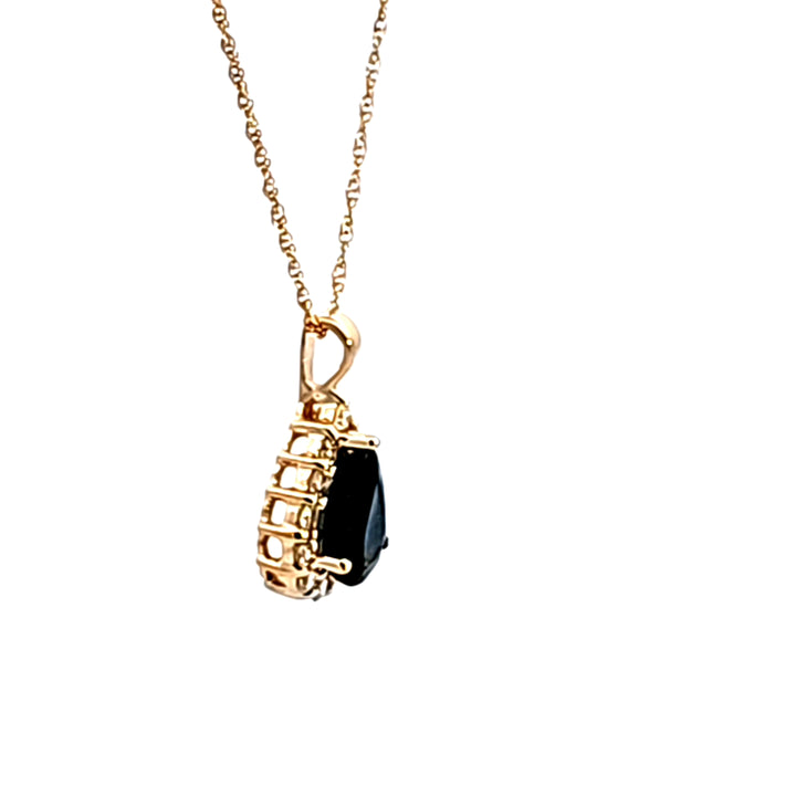 14KY Sapphire and Diamond Pendant