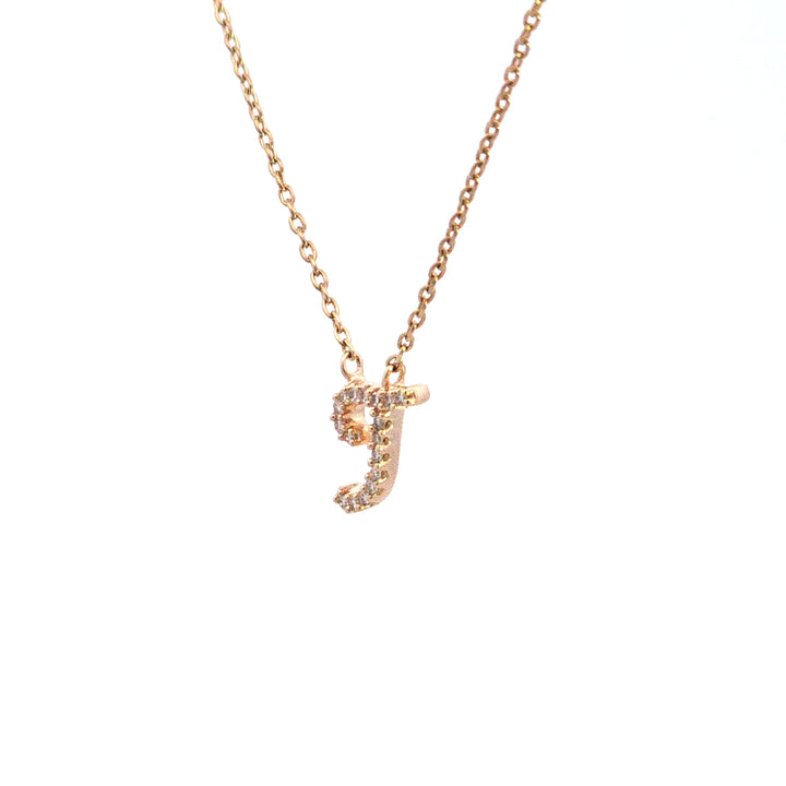 10KY Diamond Script Initial T Necklace