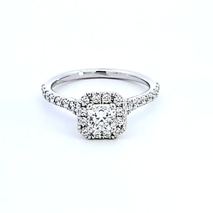 Platinum Hearts on Fire "Transcend Single Halo Solitaire" Engagement Ring