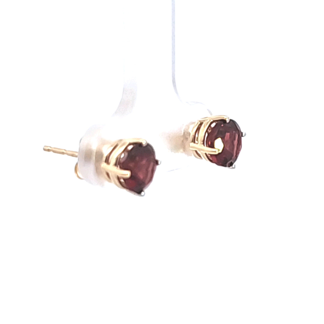 14KY Garnet Stud Earrings