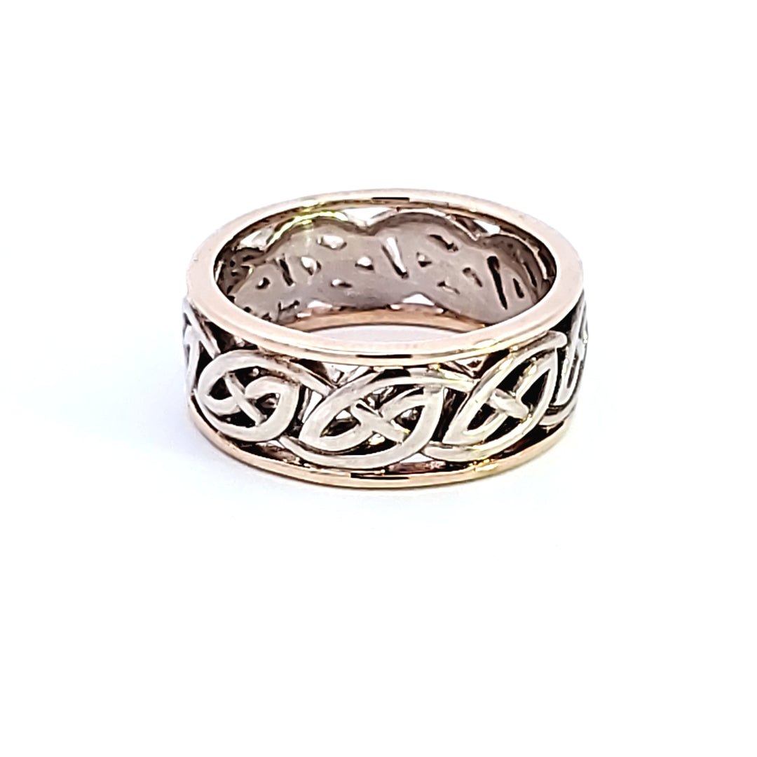 Sterling Silver and 10K Yellow Gold Celtic Ring