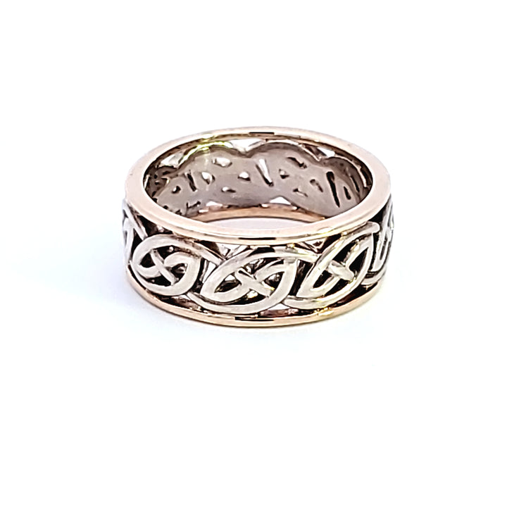Sterling Silver and 10K Yellow Gold Celtic Ring
