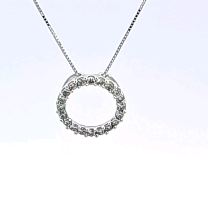 14KW Diamond Circle Pendant