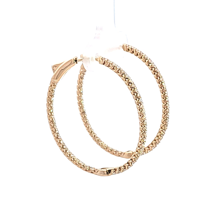 14KY Diamond Inside-Outside Hoop Earrings