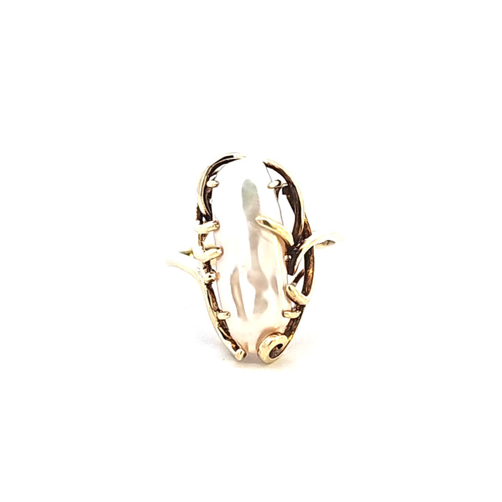 14KY Biwa Pearl Estate Ring