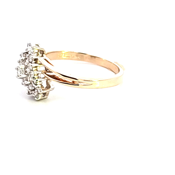 14KTT Diamond Cluster Estate Ring