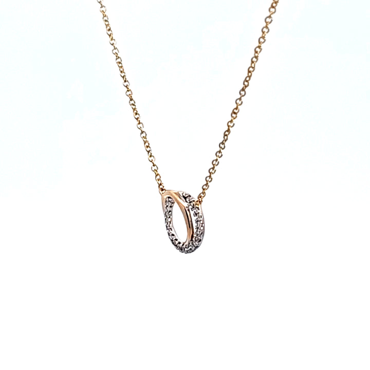 14KY Diamond Interlocking Circle Pendant