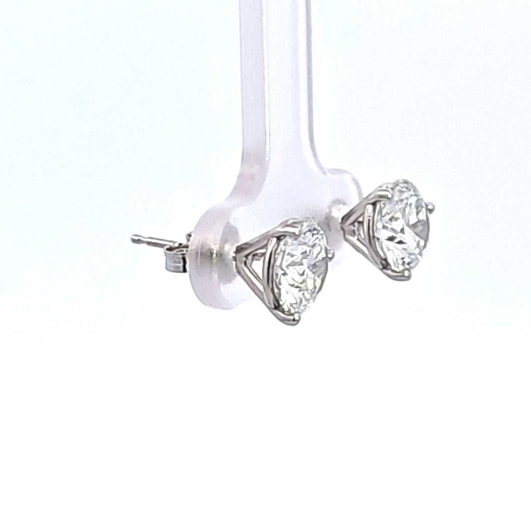 14KW 3.20 ctw Lab Grown Diamond Stud Earrings