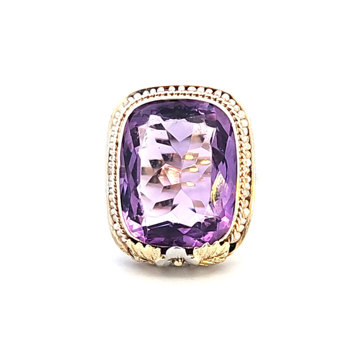 14KY Amethyst and Pearl Estate Ring